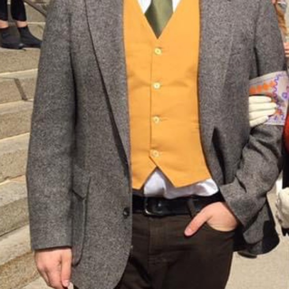 Wool Blaze Yellow Vest | Tweed Costume